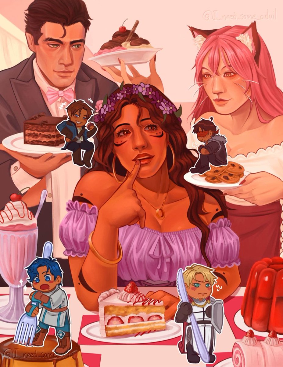 advil_i's tweet image. Order up! 🍰 
This is a some aphmau fanart I posted to insta and now Im sharing on here!
#aphtwt #aphmau #aphmaufanart