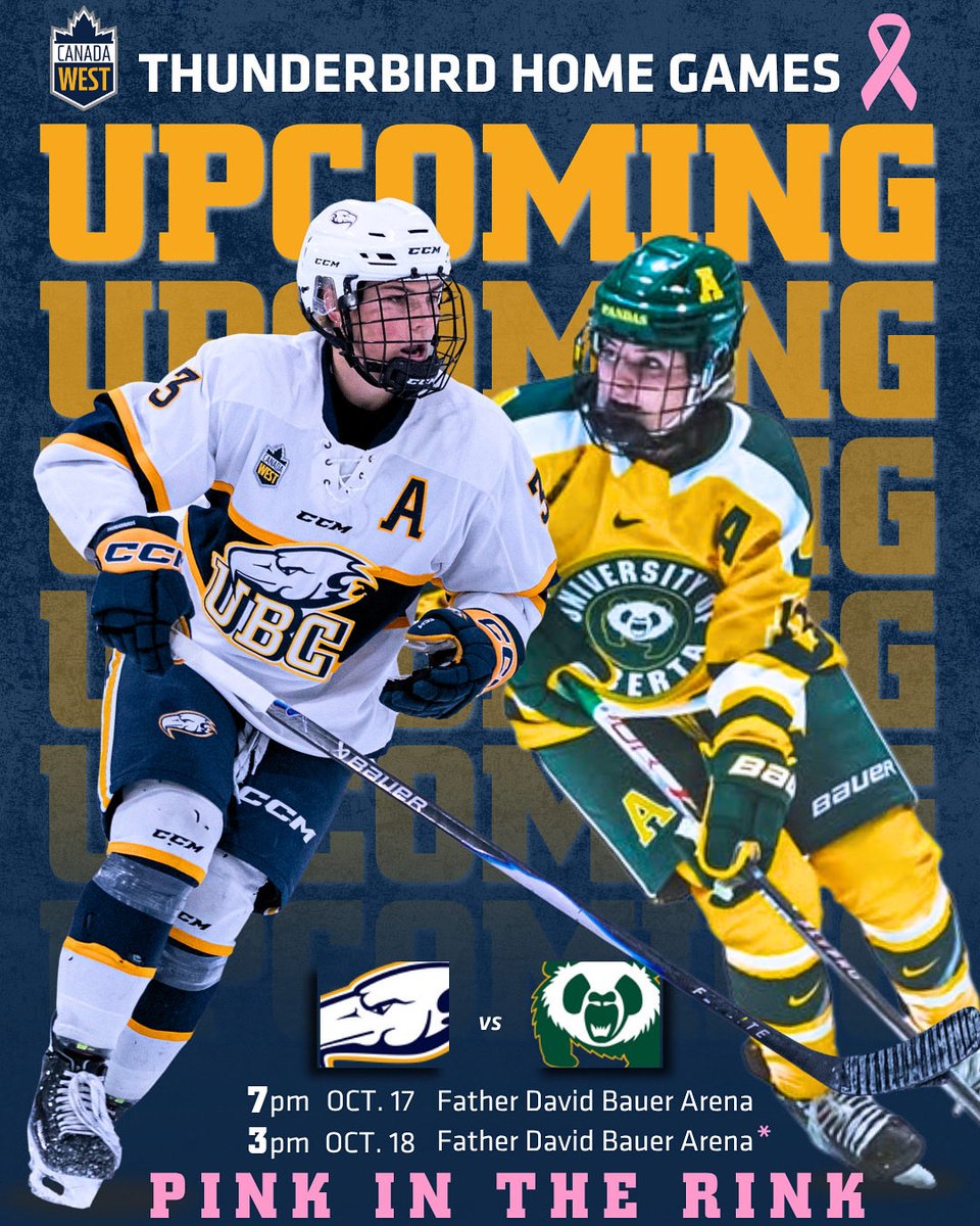 A familiar foe returns to Father David Bauer Arena this weekend 🏒

Our team raised over $1,700 for cancer research, and we are hosting our breast cancer awareness game Oct. 18 to honour friends, family, and loved ones affected by cancer. You can show your support by wearing pink