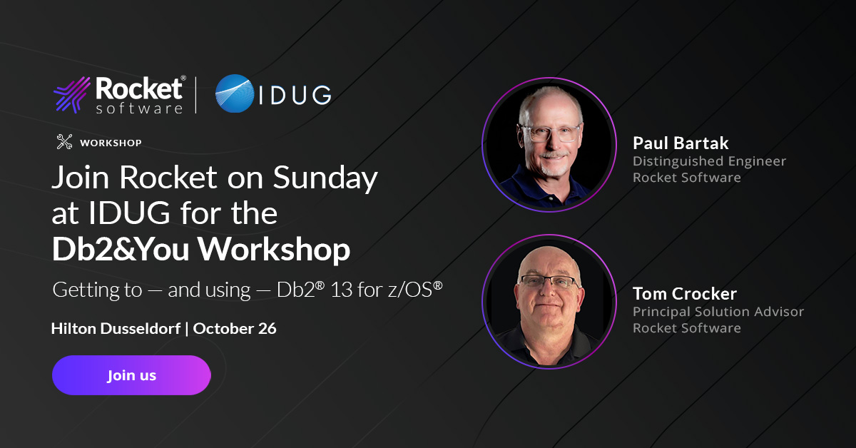 Rocket's tweet image. Our @IDUGDb2 Users Group workshop is right around the corner!

Join us this month to connect with fellow #Db2 professionals and industry experts, while we unpack the latest in Db2 recovery, stress testing, and more.

Seats are limited. Register today: brnw.ch/21wWEIM