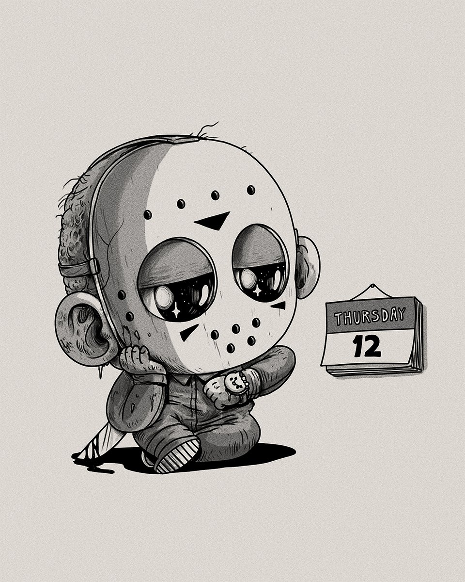 alexmdc's tweet image. Halfway through the month! Halfway through the new Baby Terror illustrations for the new art book!