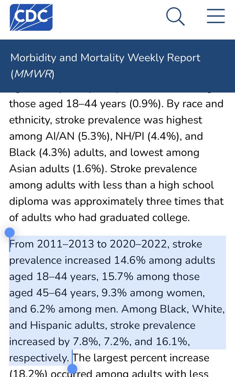 missptweetz's tweet image. Yeah, the increase in heart attacks and strokes in people in their 40s/50s is so clearly linked to the start of the pandemic. This is data from the CDC and Cedars-Sinai 🙃🙃