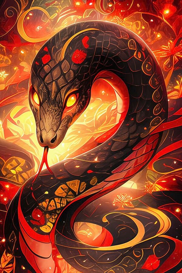 Inferno Serpent - Embers of Power. Wall Art Prints: matthias-hauser.pixels.com/featured/infer… #snake