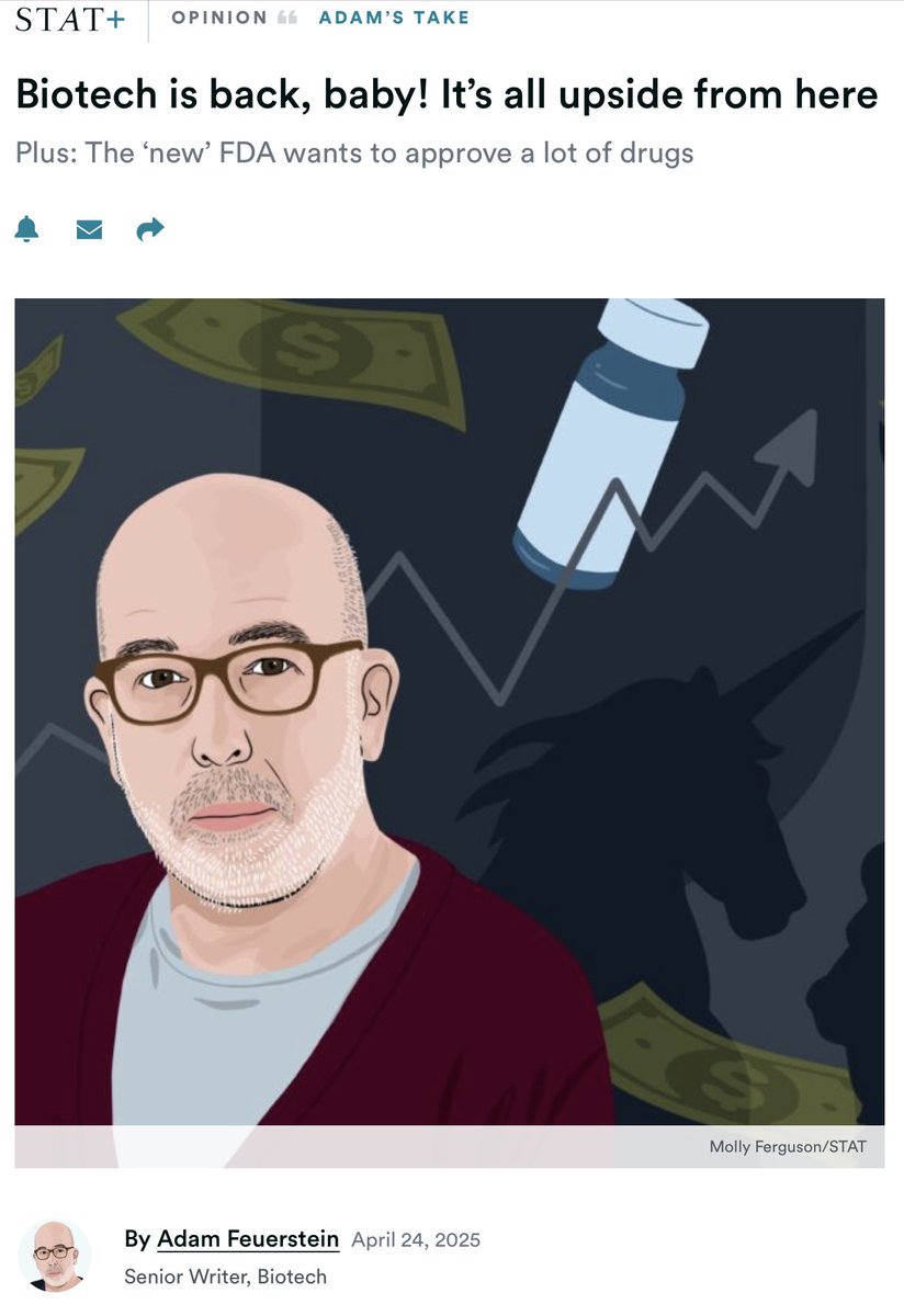 bradloncar's tweet image. In April, biotech was the most hated sector of all time. I looked back today and found these two pieces that bucked the trend. Credit @david_wainer and @adamfeuerstein.