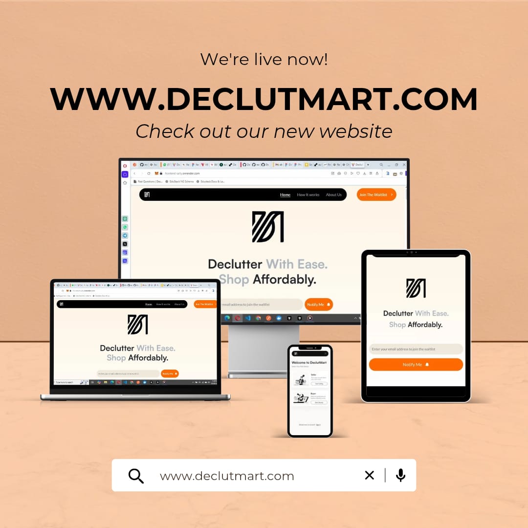 DeclutMart's tweet image. We are LIVE!!! 🚀
Our brand new website is up 
check it out now at declutmart.com
Don’t forget to declutter or maybe find a pre-loved/second-hand item you  need 🛒  
Let the smart spending begin! 
#DeclutMart #WeAreLive #DeclutterWithEase #StudentHustle #BuySellSwap