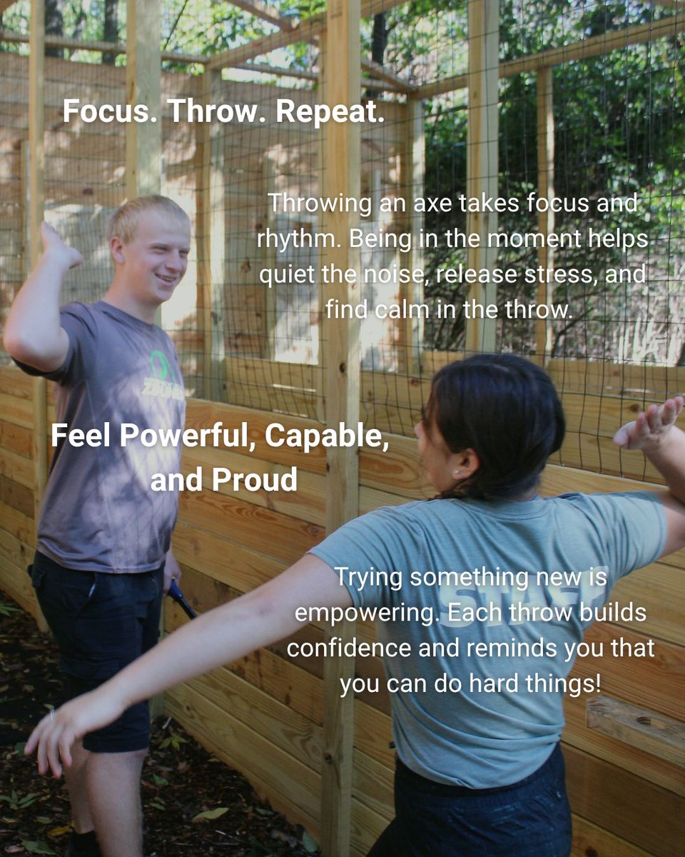 RefreshingMount's tweet image. Looking to add a little adventure to your day?
Try outdoor axe throwing at Refreshing Mountain! Designed for ages 13 and up, this fun add-on includes 30 minutes of unlimited throws for only $15 per person.
Reserve your spot today: refreshingmountain.com/activities/axe…