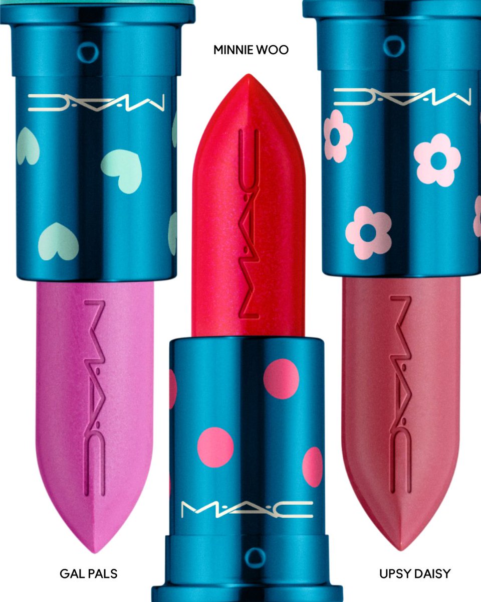 MACcosmetics's tweet image. Dress lips with 3 NEW MAC Lipstick shades dreamt up by Disney’s Minnie + Daisy.  The gal pals put a playful spin on Lustreglass Sheer-Shine Lipstick for you and your BFFs – available exclusively at Macy’s. 

Meet every giftable + collectable color and let us know which one you’re…