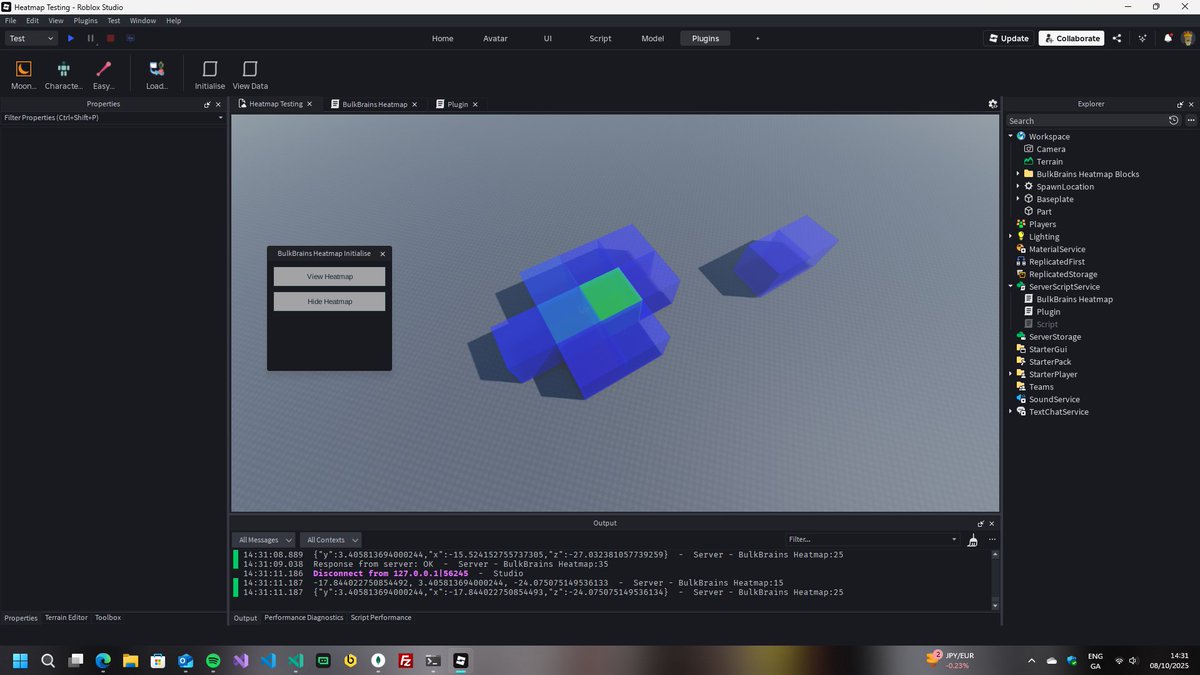 bulkbrainscom's tweet image. Currently working on a heatmap plugin for developers to see where players spend the most time.
#ROBLOX #RobloxDev #robloxdevelopers