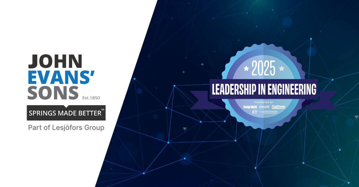 DesignWorld's tweet image. .@JohnEvans_Sons is an international leader in spring design &amp;amp; production with proven expertise in precision, utilizing advanced design &amp;amp; manufacturing technology. 

Cast your vote for them and others in our 2025 Leadership in Engineering competition: leadership.designworldonline.com/john-evans-son…