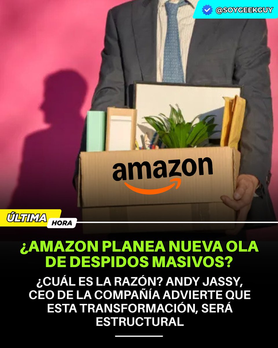 soygeekguy's tweet image. 🚨 Amazon sacude el mercado laboral nuevamente: despidos inminentes en RR. HH. (PXT) y operaciones, con hasta un 15% del equipo afectado. La IA está impulsando esta reingeniería.
#Amazon #IA #TransformaciónDigital #Despidos2025
