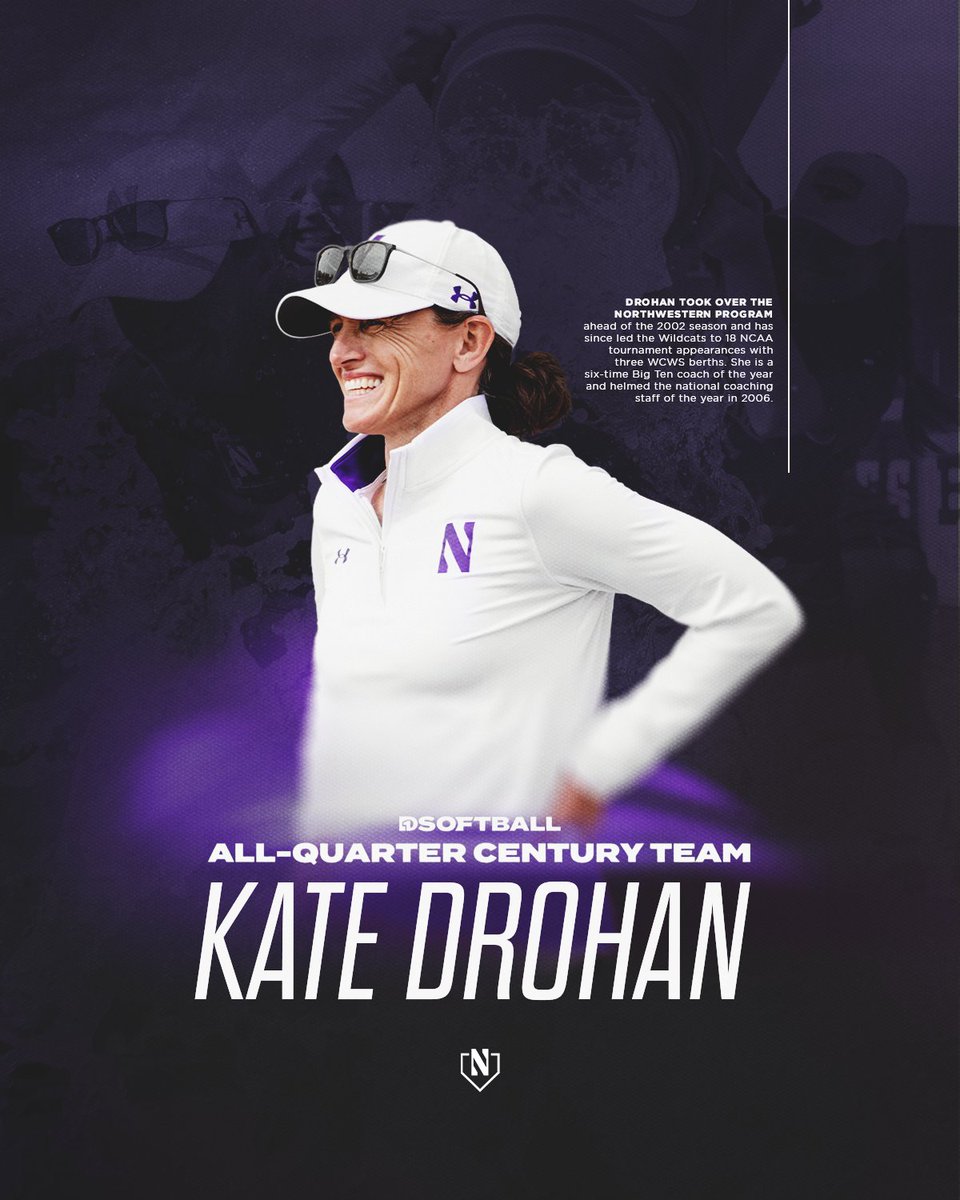 Northwestern Softball (@nusbcats) on Twitter photo Over two decades (and counting) of consistency, culture, and championships 💜🐄
Kate Drohan earns a spot on the <a href="/D1Softball/">D1Softball</a> Top Head Coaches of the Quarter-Century! Over two decades (and counting) of consistency, culture, and championships 💜🐄
Kate Drohan earns a spot on the <a href="/D1Softball/">D1Softball</a> Top Head Coaches of the Quarter-Century!