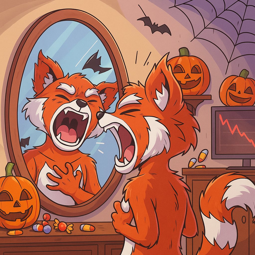 Foxy Clan (@foxyclannft) on Twitter photo Halloween’s in two weeks. Foxy’s been practicing his scream...  You know, just in case the market dips again🎃🐾
#CryptoCrash Halloween’s in two weeks. Foxy’s been practicing his scream...  You know, just in case the market dips again🎃🐾
#CryptoCrash