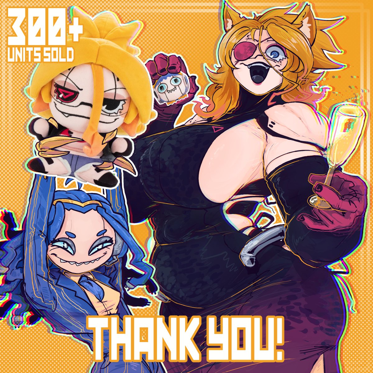sigridoneeye's tweet image. THE SIGRID &amp;amp; BIRD PLUSHIE FULLY FUNDED AND ENTERING PRODUCTION

THANK YOU ALL

GOING LIVE NOW to go over some community rewards we promised as funding goals, and if you like this art you can find it in the discord to use as a desktop wallpaper