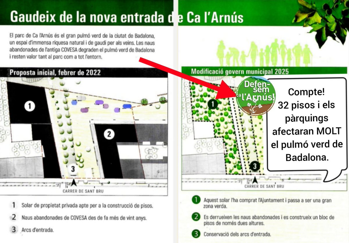Qui cregui que protegir el pulmó verd de Badalona passa per abocar-hi tones de ciment i edificar pisos, és que ni entén la paraula PULMÓ ni VERD ni PATRIMONI HISTÒRIC.
Malauradament, aquest és el cas d'<a href="/AjBadalona/">Ajuntament de Badalona</a> i <a href="/tusgsal_oficial/">TUSGSAL</a>, que prefereixen els pisos a recuperar el Parc!