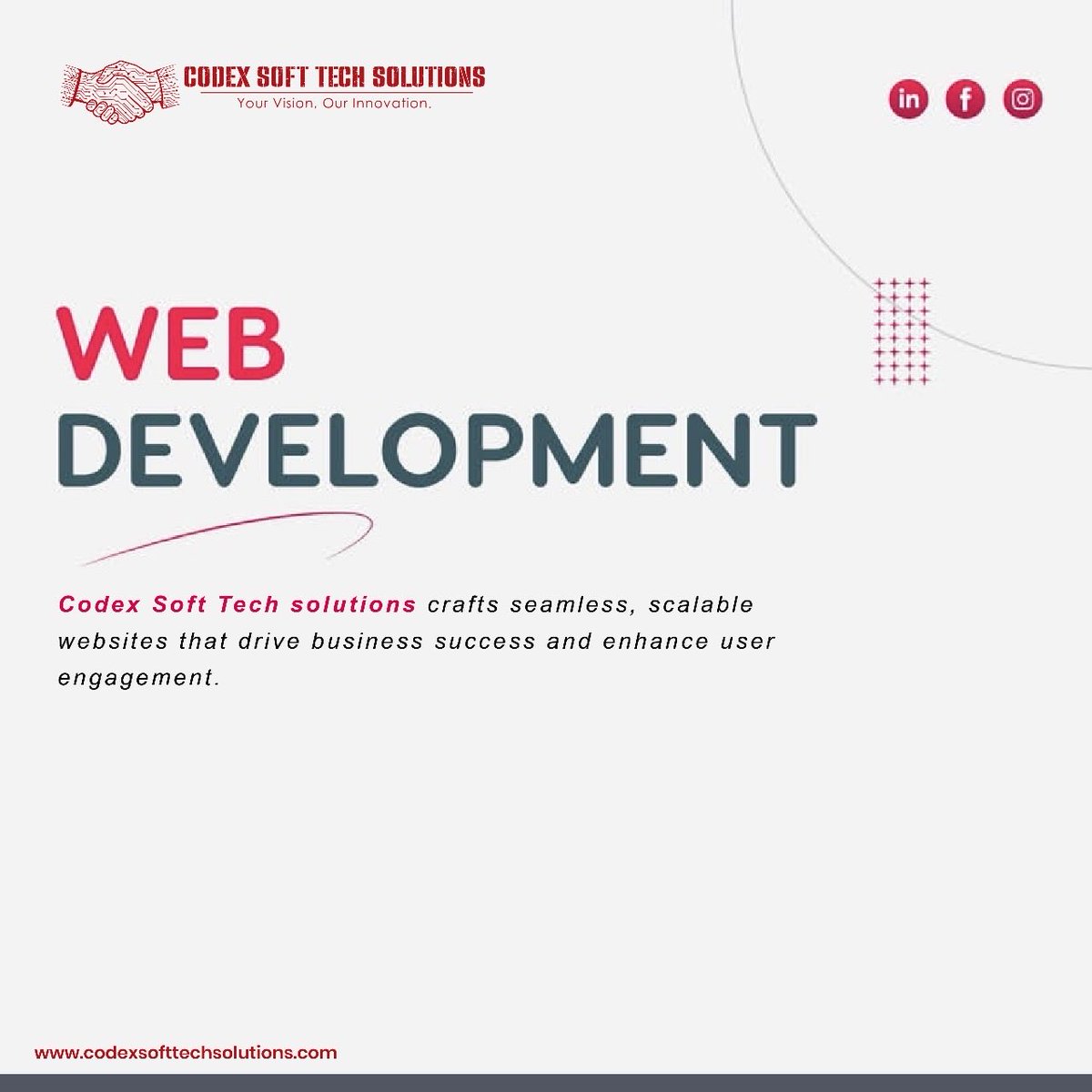 codexsofttechs_'s tweet image. Codex Soft Tech Solutions creates seamless, high-performing websites that drive results. 💻
#CodexSoftTechSolutions #WebDevelopment #TechSolutions #DigitalInnovation