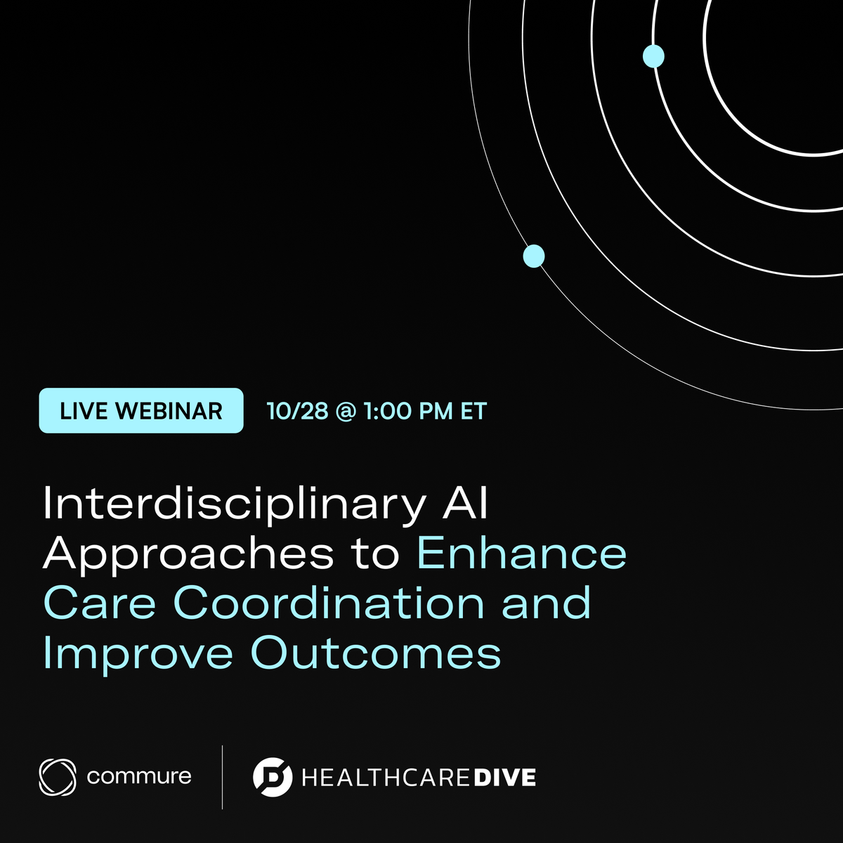 CommureOS's tweet image. AI succeeds when clinicians, operators, and technologists align around one goal: better care delivery.
Join our webinar as we discuss how AI enhances care coordination and outcomes.
📅 Tuesday, October 28, 2025 | 🕐 1:00 PM ET
With insights from:
• Geoffrey Burnham, MD –…