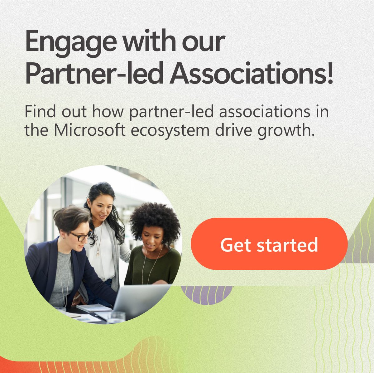 msPartner's tweet image. Want to grow your business in the #MSPartner ecosystem? 🤚 

Partner-led associations connect you to:
🤝 Engagement
📚 Skilling
🔗 P2P opportunities
📈 Sales enablement

Find out more: msft.it/6016sFYn0