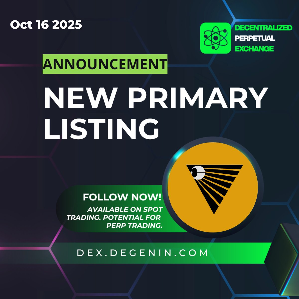 DegenPerpDex's tweet image. ⭐️Decentralized Perpetual Exchange is announcing exclusive primary listing for @DarkbetBNB $darkbet
✅Currently available on spot trading, with the potential to be listed on perpetual trading.
🔗Trade now:dex.degenin.com/spot/bsc/DARKB…
$BNB $pDGN