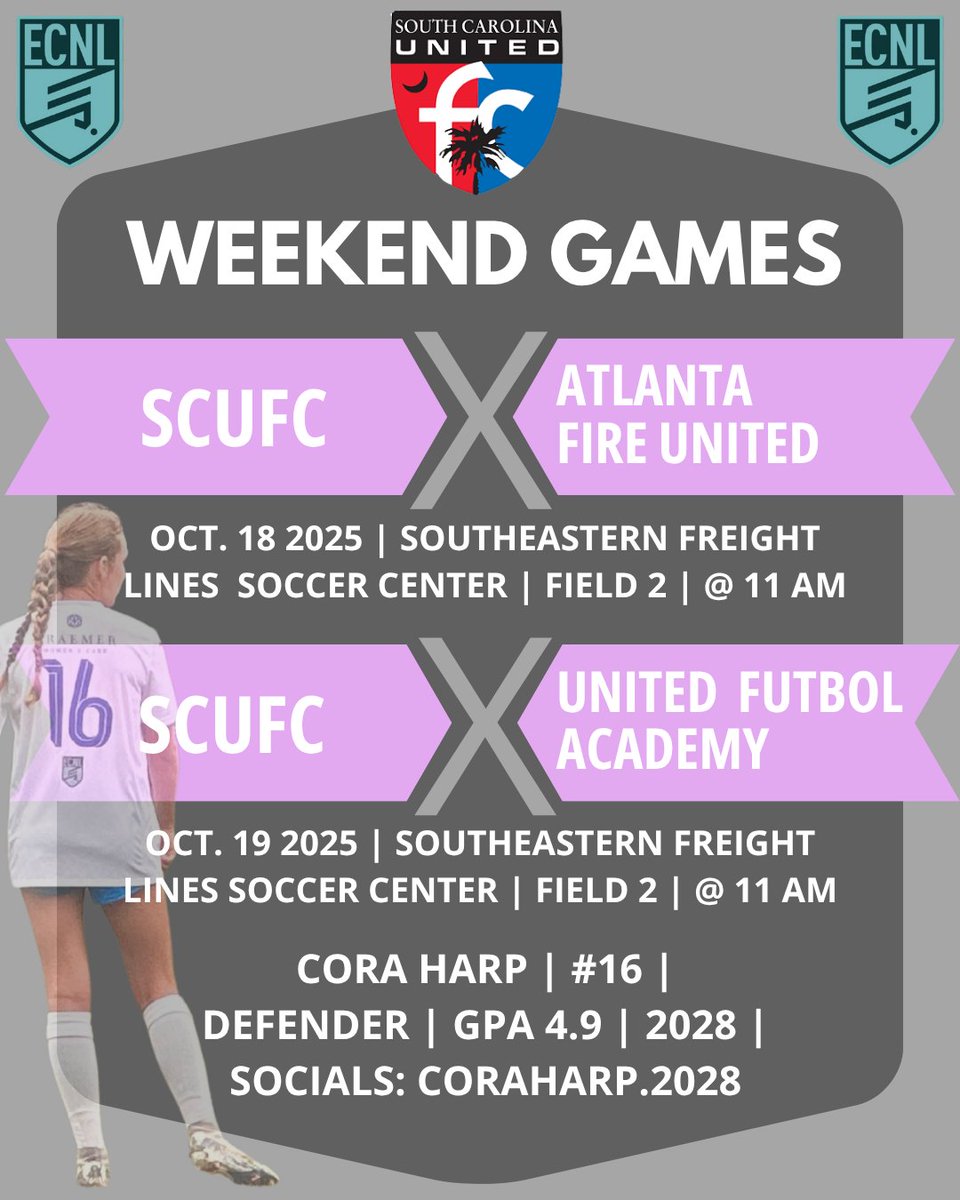 Home match weekend. Ready to play on our turf! <a href="/tikitakaklu/">Tomasz Kluszczynski 🇵🇱/🇺🇸</a> <a href="/TannerOsborne27/">Tanner Osborne</a> <a href="/SCUnited_FC/">SC United FC</a> <a href="/ImCollegeSoccer/">College Soccer Truth ™</a> <a href="/ImYouthSoccer/">ECNL/GA/Recruiting/College Soccer</a> <a href="/TheSoccerWire/">SoccerWire</a> <a href="/PrepSoccer/">Prep Soccer ⚽️</a> <a href="/TopDrawerSoccer/">TopDrawerSoccer</a> <a href="/ECNLgirls/">ECNL Girls</a> <a href="/ECNLSoutheast/">ECNL Southeast Girls</a>