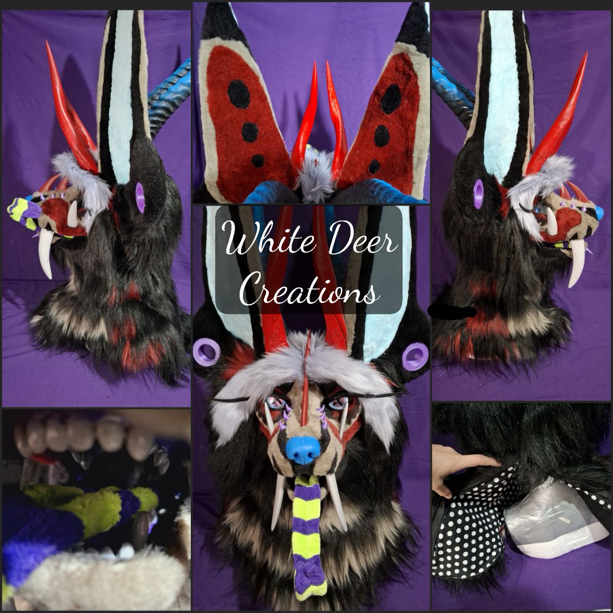 creations_deer's tweet photo. Asmodeus 👹 One of the most difficult jobs, it has tongue changes, removable piercings with a magnet and 4 largest horns are removable, this great project that was delivered at the beginning of this year 
😈Current owner: @MessySatanist 
✂️Base and accessories made by @DvC_Ciara https://t.co/JXqZweI0c4