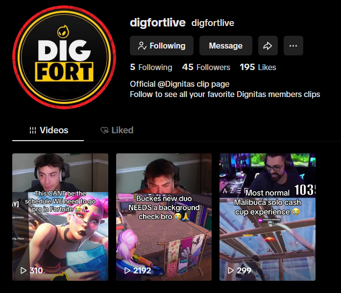 Dignitas Fortnite tweet media