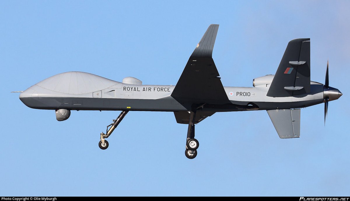 RAF MQ-9 Reaper drone up from RAF akotiri in Cyprus. 

This is interesting as it was announced earlier this month (October) that they would be retiring the MQ-9 fleet after 18years of service.