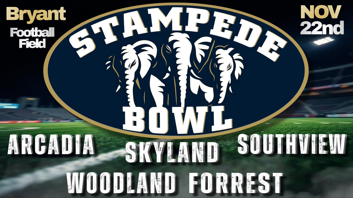 Mark your calendars for our first-ever Stampede Bowl!!! Come out and cheer on Southview, Woodland Forrest, Skyland, and Arcadia as they enjoy a friendly flag football tournament. It will be fun for the whole family. #TeamSouthview💙💛