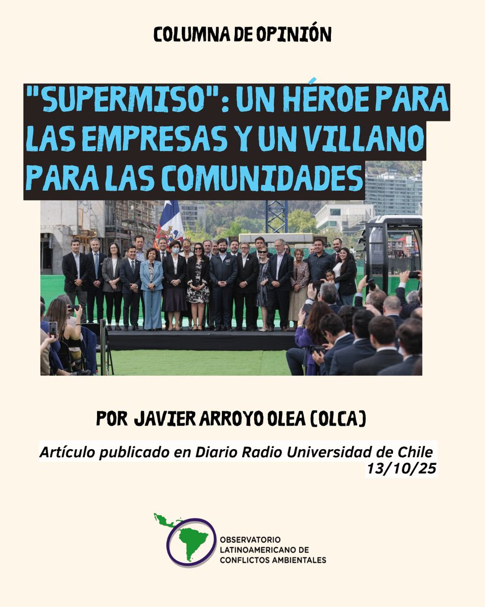 “SUPERmiso”: un héroe para las empresas y un villano para las comunidades. Por Javier Arroyo (OLCA)  radio.uchile.cl/2025/10/13/sup…