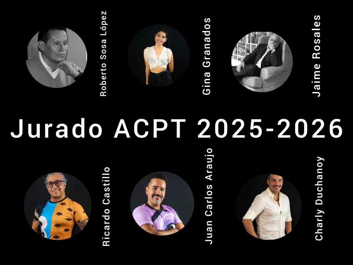 #ACPT

Conoce a nuestro jurado.

El proceso de selección 2025-2026 ya comenzó. ✨🎭

#PRESENCIAACPT #PREMIOSACPTz