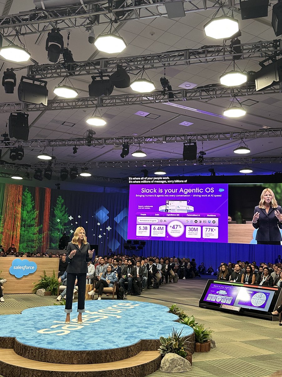 MariloMeta's tweet image. @SlackHQ Keynote • Dreamforce 2025 ⚡️

Slack becomes the Agentic OS for the AI era. Exciting to see Slack taking center stage in the Agentic Enterprise vision.

#Dreamforce #SlackAI #Agentforce #Salesforce #DigitalTransformation #AI #TrailblazerCommunity @salesforce