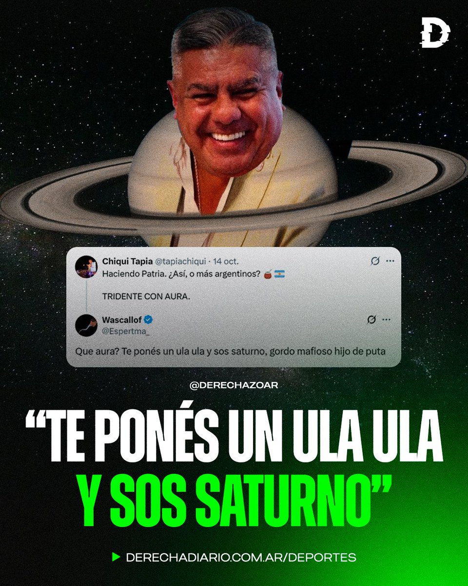🇦🇷🤣 "TE PONÉS UN ULA ULA Y SOS SATURNO": El comentario contra Chiqui Tapia que hizo estallar de risa las redes sociales.