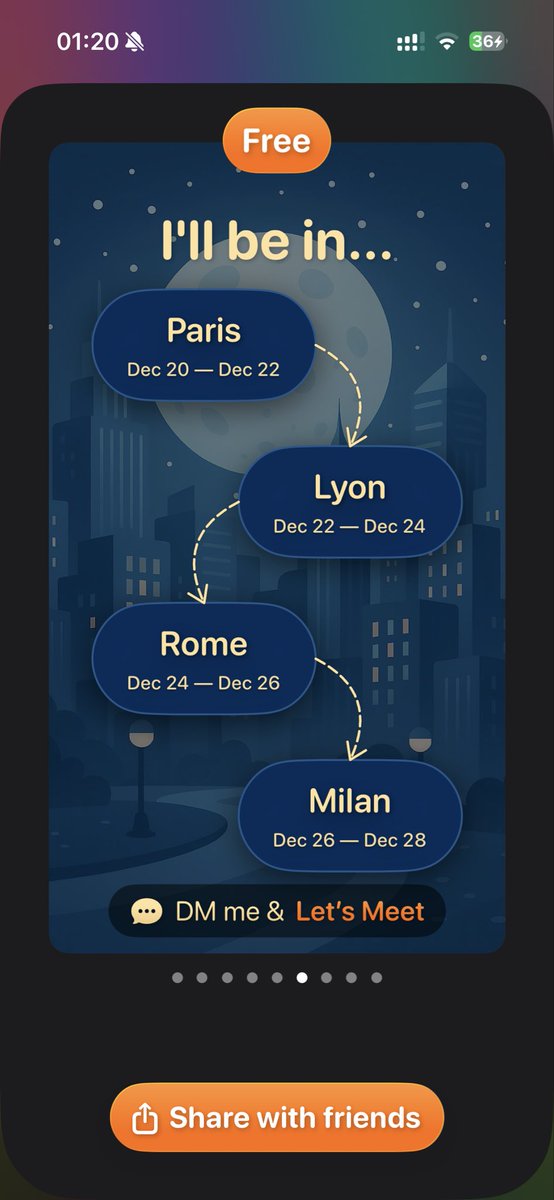 goshaginyan's tweet image. I decided to generate the backgrounds after all and upscale them with another AI service.
Really liked the style, so I dropped the real photos and blur effect.
Now every background is AI-generated.
Looks pretty good, right? 👀
#buildinpublic #iosdev #travelapp