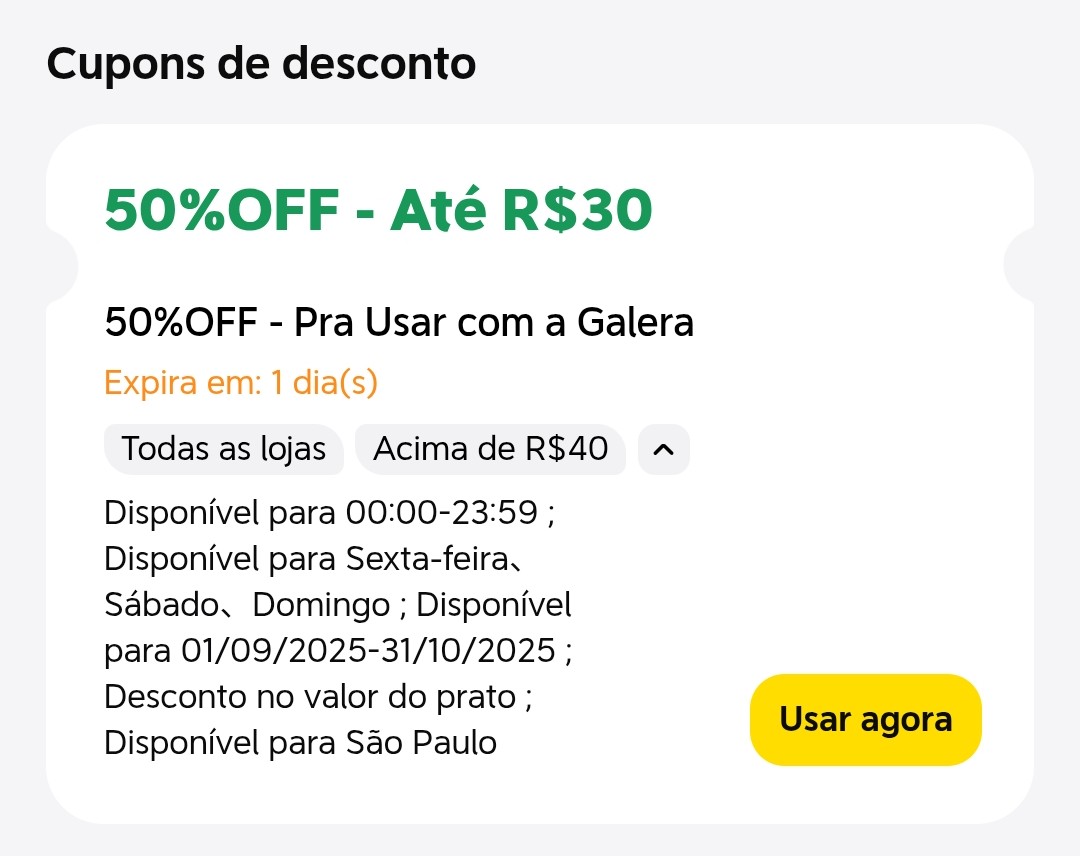 Cupom de 50% da <a href="/voude99/">99</a> vencendo na quinta… e só válido na sexta, sábado e domingo. 😂