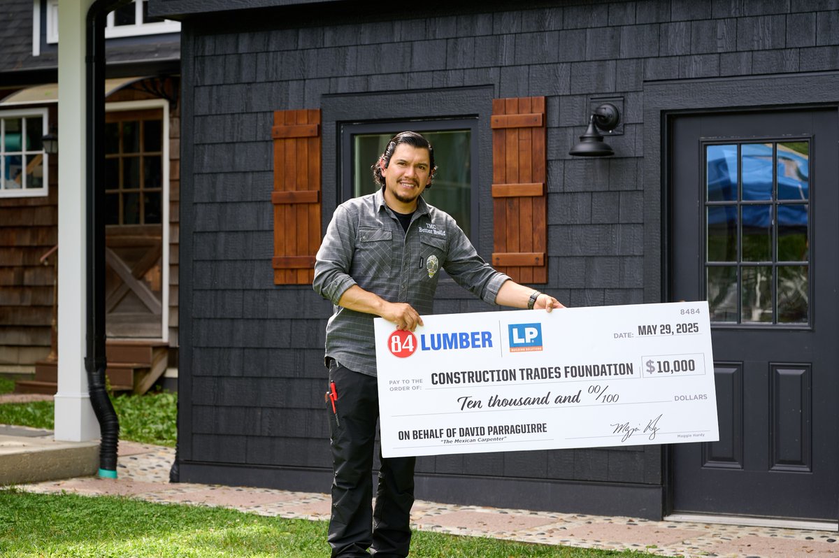 In honor of David Parraguirre, The Mexican Carpenter, we’re helping the Construction Trades Foundation continue its mission of preparing the next generation for meaningful careers in the trades through a $10,000 donation.

Learn more: 84lumber.com/about/press-ro…