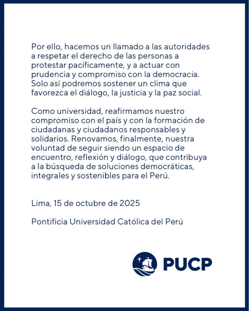 pucp's tweet photo. #PronunciamientoPUCP https://t.co/CVW1GfUoiD