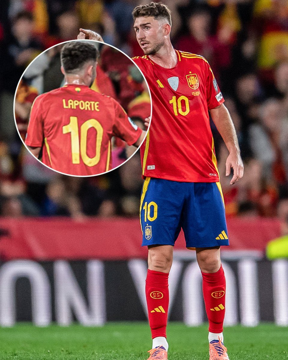 Why was Aymeric Laporte the one wearing the number 10 jersey for spain yesterday?