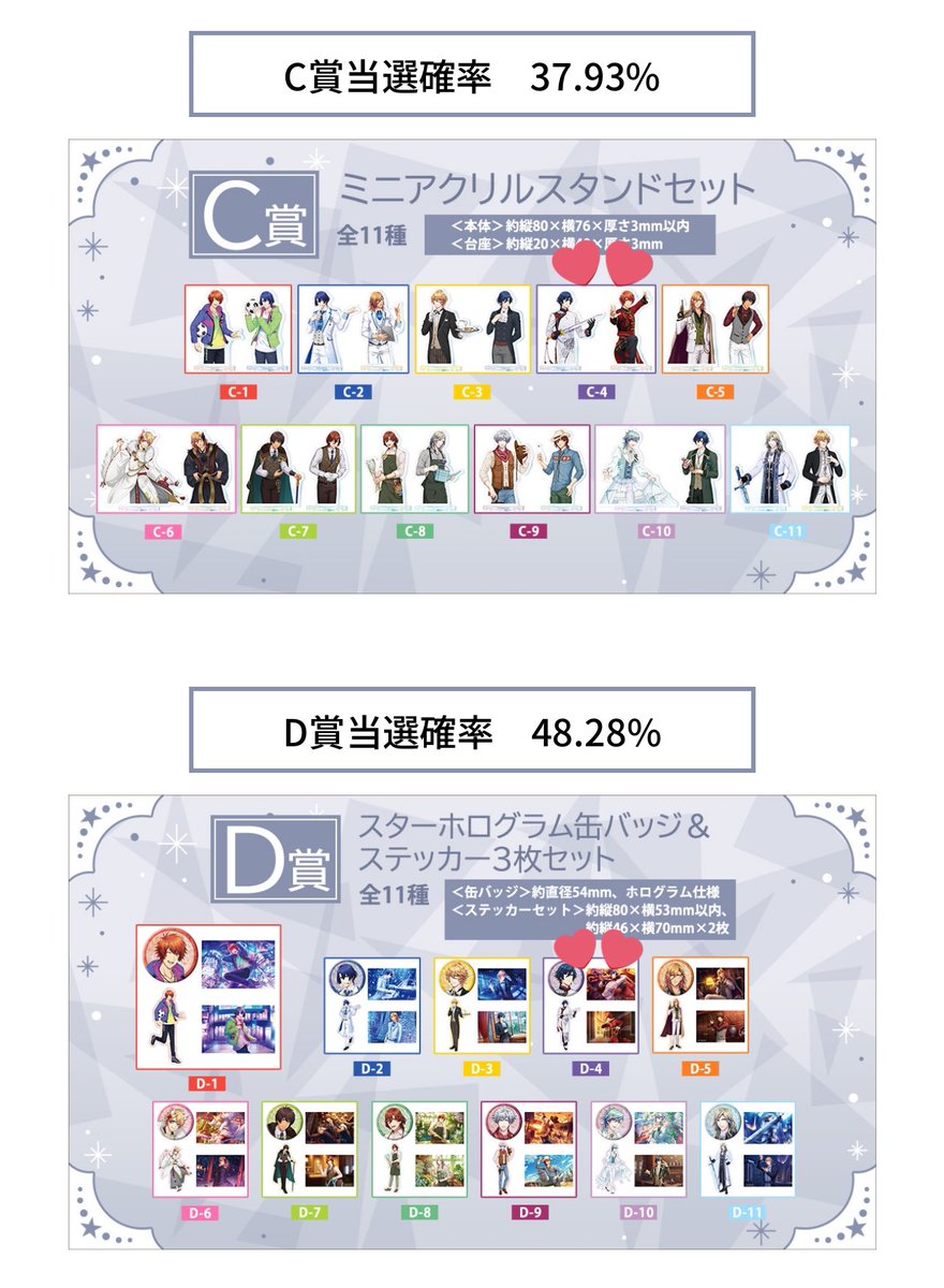 【交換】うたプリ ブロッコリーくじ シャニライ オムニバスドラマCD MemorableStories

譲）C賞 06翔  09蘭丸
D賞 06翔2 08嶺二
求）C賞 04トキヤ
D賞 04トキヤ

大阪（梅田）手渡し、郵送可。
長期になりますがよろしくお願いします。