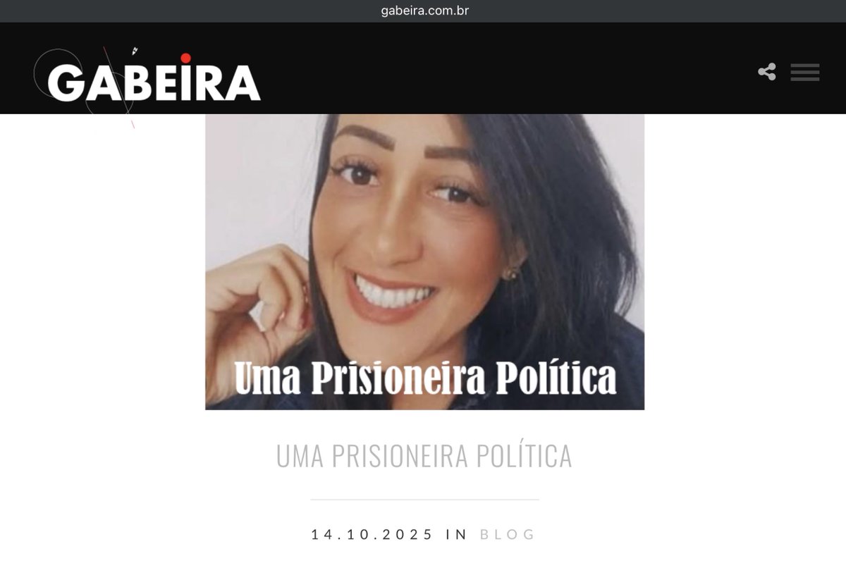 Esse é aquele momento que preciso controlar meu ódio … 

Por Fernando Gabeira.

Presa do dia 9 e NÃO NO dia 8 de Janeiro de 2023.

Essa é Leca.

“Estava na capital apenas no dia 9 de janeiro de 2023. Seu ônibus quebrou e se atrasou. Não participou de invasão aos prédios