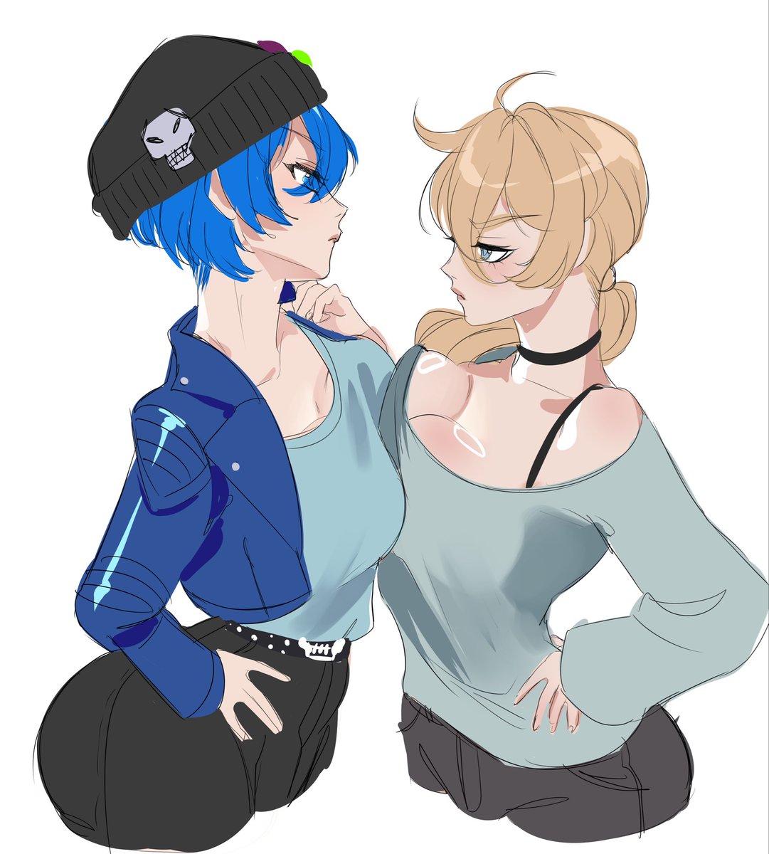 TamashiiDev's tweet photo. Blue from Genokids and Miranda from Waga Tamashii: My Very Soul! Thank you to @BeWmOnNy for the incredible art. @nukefist https://t.co/RkRubP7sta