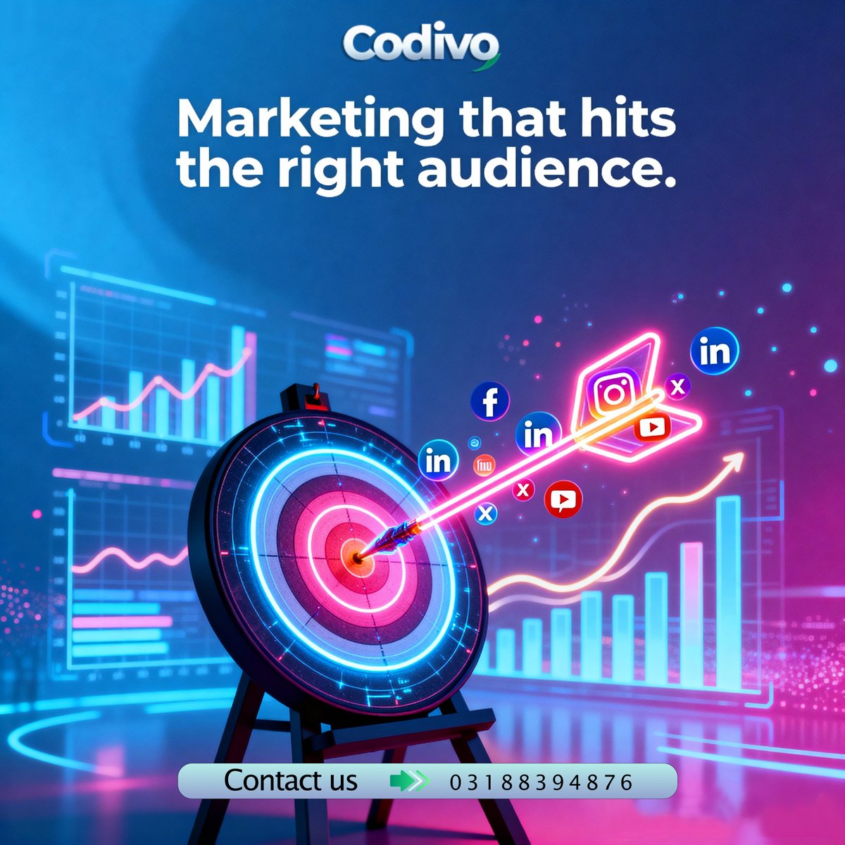 _codivo's tweet image. 📈 Make Your Brand Unforgettable!
From social media to SEO, Codivo drives your brand where it belongs — in front of the right audience. Let’s grow digitally! 🌟
#Codivo #DigitalMarketing #SocialMedia #SEO #BrandGrowth #OnlineMarketing #SoftwareHouse #creativeagencydubai