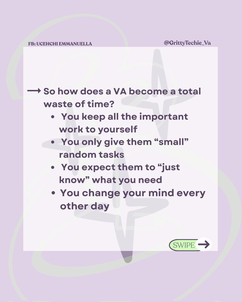 Mhizshona1's tweet photo. Having a VA can be a waste of money, but not for the reasons you think.

#VirtualAssistant #adminsupport #businesshelp #businessupport #ceosupport #Creative #helpinghand https://t.co/4Fq6UZHtBE