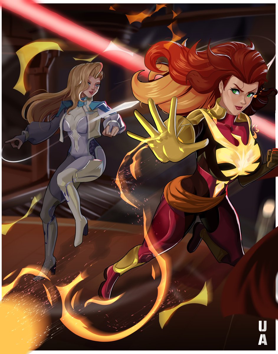 Um_Ambition's tweet photo. Fighting through it- Phoenix and Dagger 🔥#MarvelRivals #MarvelRivalsfanart #Dagger  #Phoenix https://t.co/CD8uUhiucL