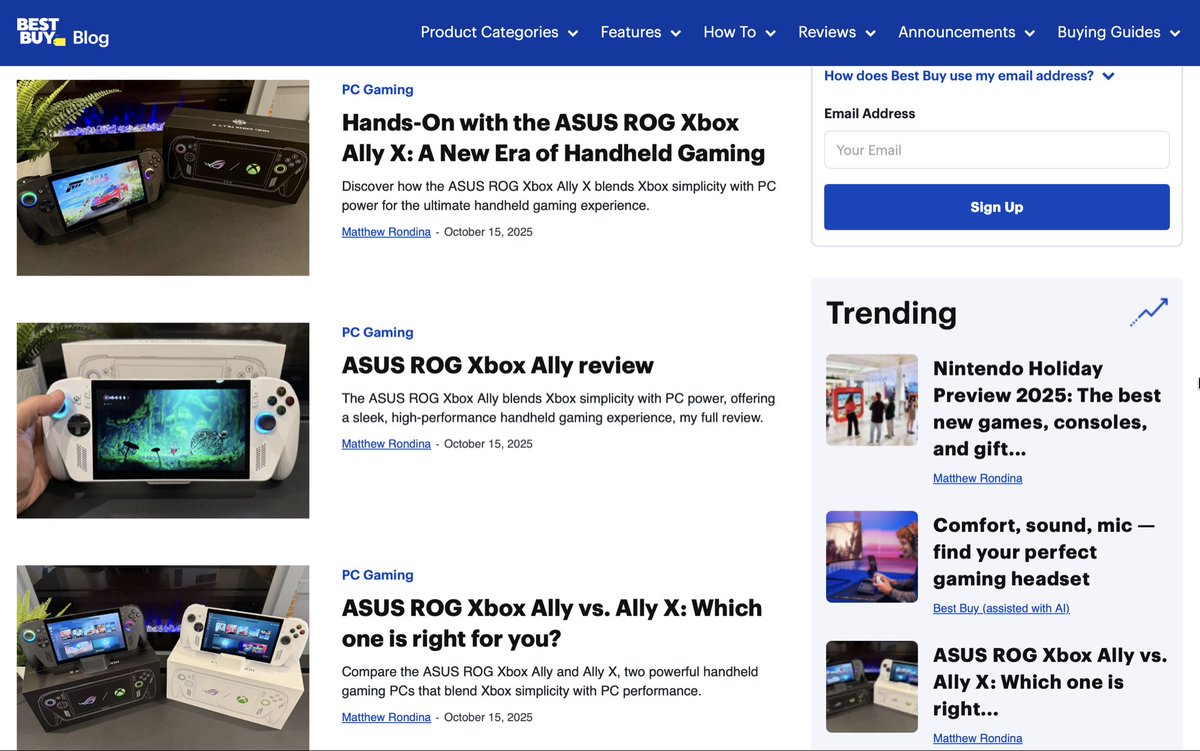 Dapper_Tux's tweet image. It’s a #ROGXboxAlly & #ROGXboxAllyX hat trick 🎩 🎩 🎩 of coverage over on @BestBuyCanada’s #BestBuyBlog 🏷️
I review the #XboxAlly ⚪️ + #XboxAllyX ⚫️ and compare both models to find the right Ally for you.
▶️ All the details: blog.bestbuy.ca/computers-lapt…