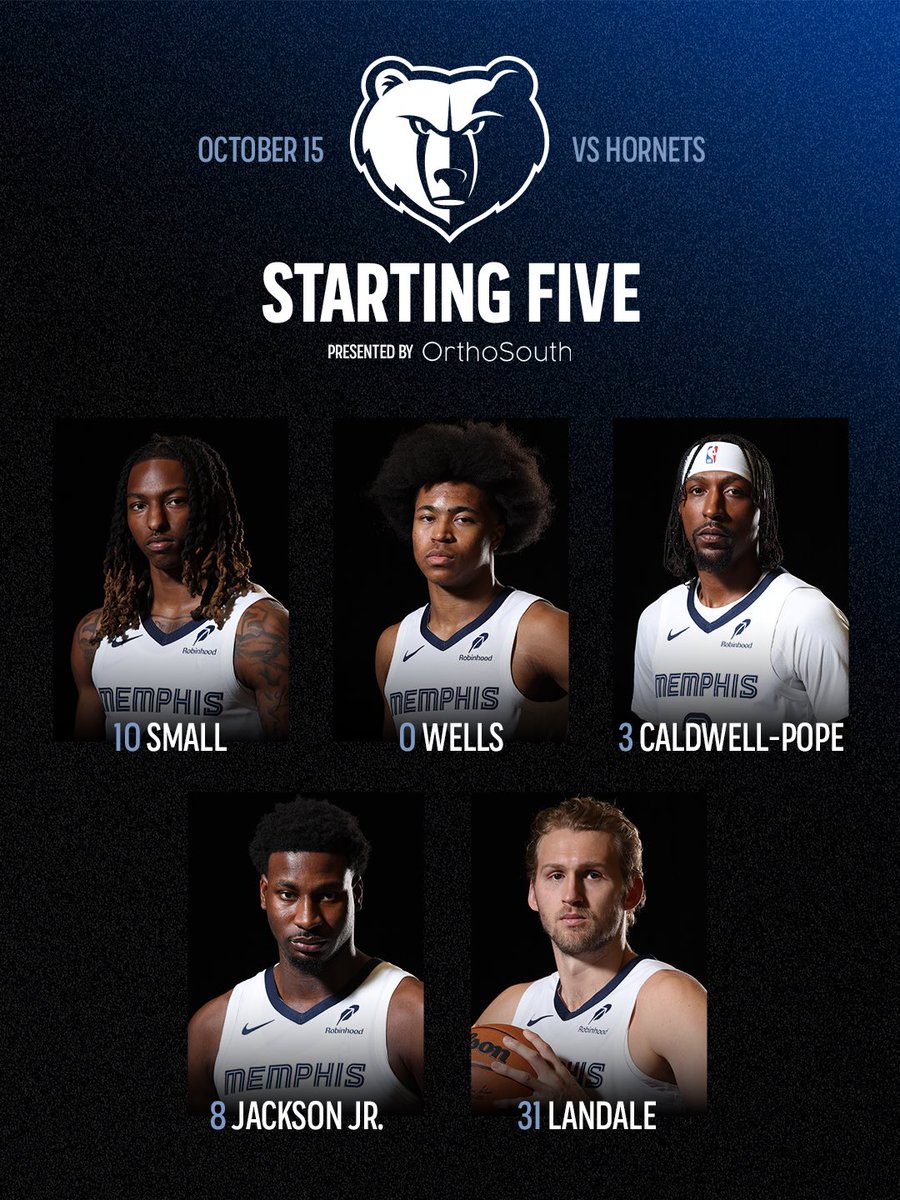 Starters lookin’ gr8️⃣

📺 @FDSN_Grizzlies 