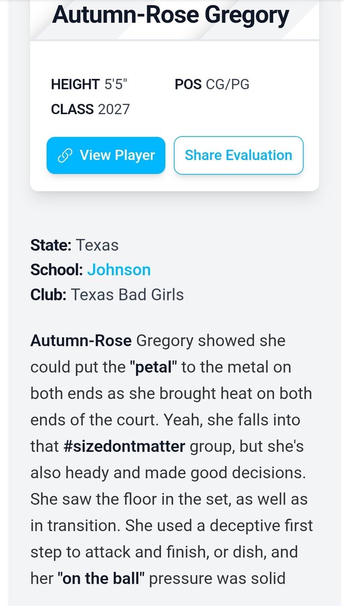 Thank you so much Coach Simmie for the write up and to Prep Girls Hoops for the showcase invite!  My 5v5 team went 2-0 and I had a great time showcasing with the other talented girls. I wish I hit more of my shots, but I'm still proud of my multiple steals, deflections, jumps,