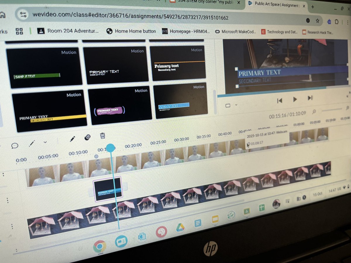 McM_MsT's tweet image. 🎬recording & editing our pitch🎙> #DesignThinking create a 2-minute pitch to capture your audience & excite them to vote for “My Public Art Space” prototype: "How might we bring art & people together in an outdoor public space?" #ProblemSolving #TeachSDGs #STEM @tdsb @WeVideo