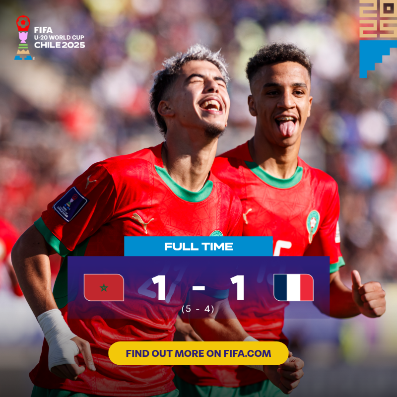 FIFAWorldCup's tweet photo. 🇲🇦 Historic!

Morocco will play its first #U20WC final!