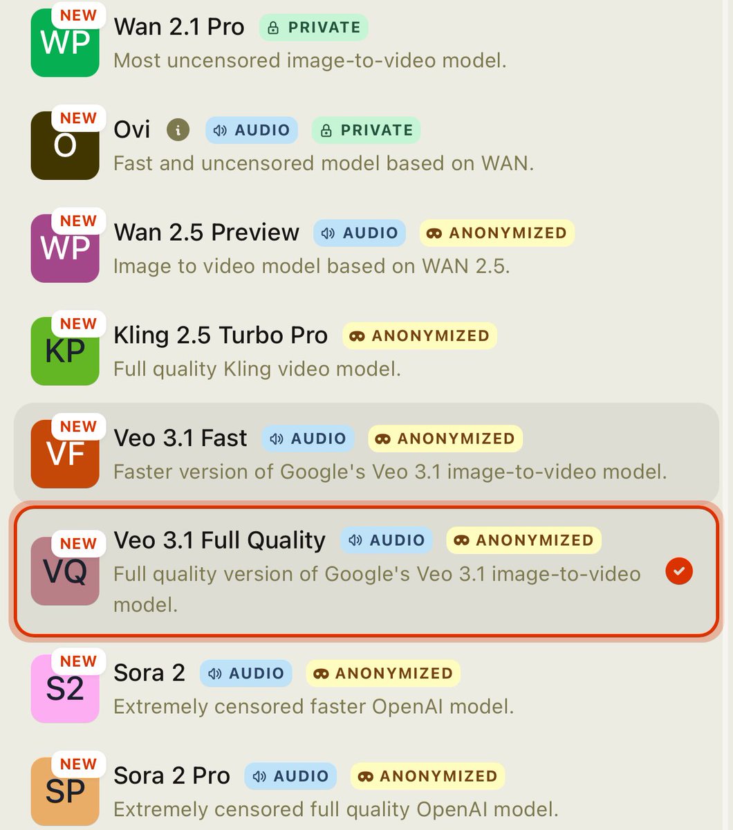 AskVenice's tweet image. Google just rolled out Veo 3.1 today, and it’s now available in Venice