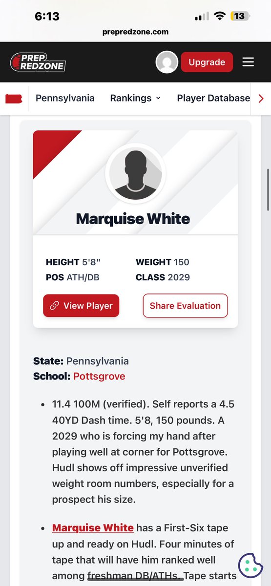 MarquiseWhite's tweet photo. Thanks for the write up! @PRZVicCastillo @PrepRedzonePA https://t.co/fBgwgDsJW5