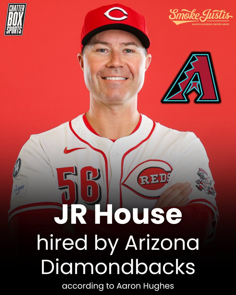 Chatterbox Sports (@cboxsports) on Twitter photo Cincinnati Reds third base coach JR House has been hired by the Arizona Diamondbacks for the same position according to <a href="/AaronrHughes/">Aaron Hughes</a>. Cincinnati Reds third base coach JR House has been hired by the Arizona Diamondbacks for the same position according to <a href="/AaronrHughes/">Aaron Hughes</a>.