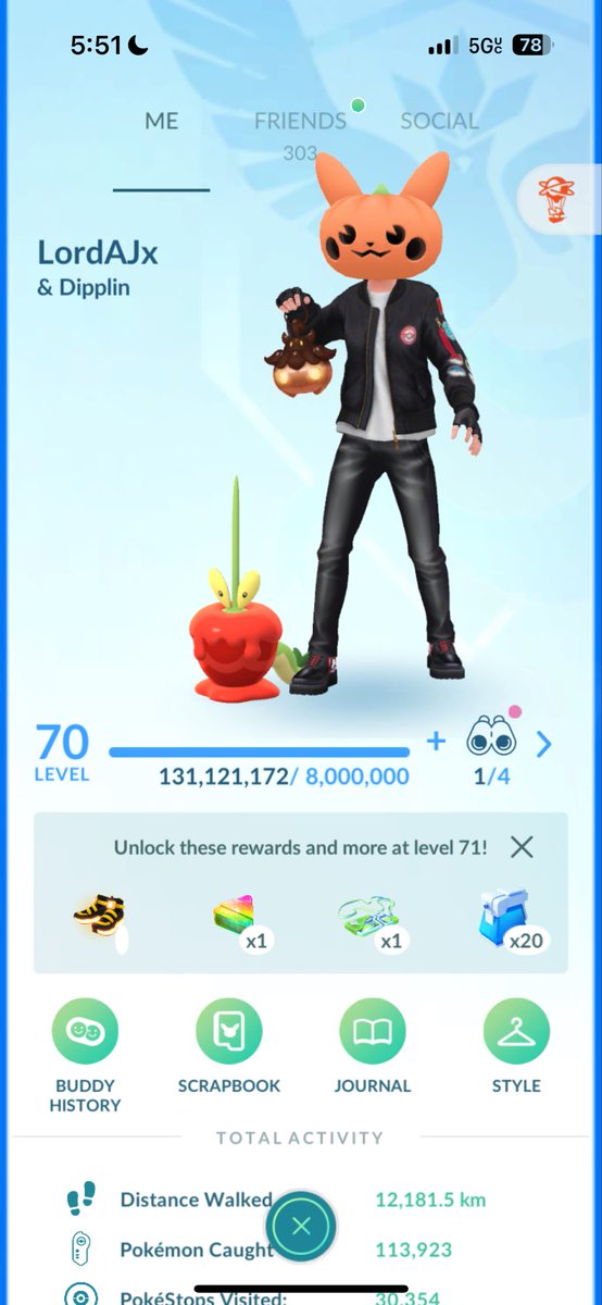 lordajx17's tweet photo. officially Level 70 in pokemon go! the grind to 80 begins 🫡 https://t.co/2sTZwe249O